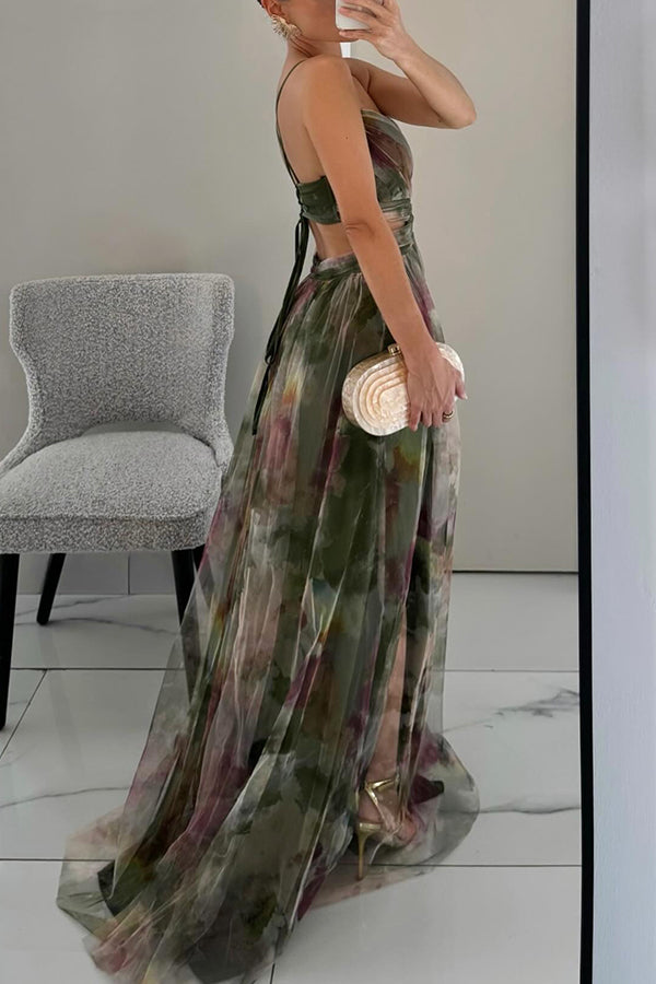 Yen | Women’s floral maxi dress with adjustable back