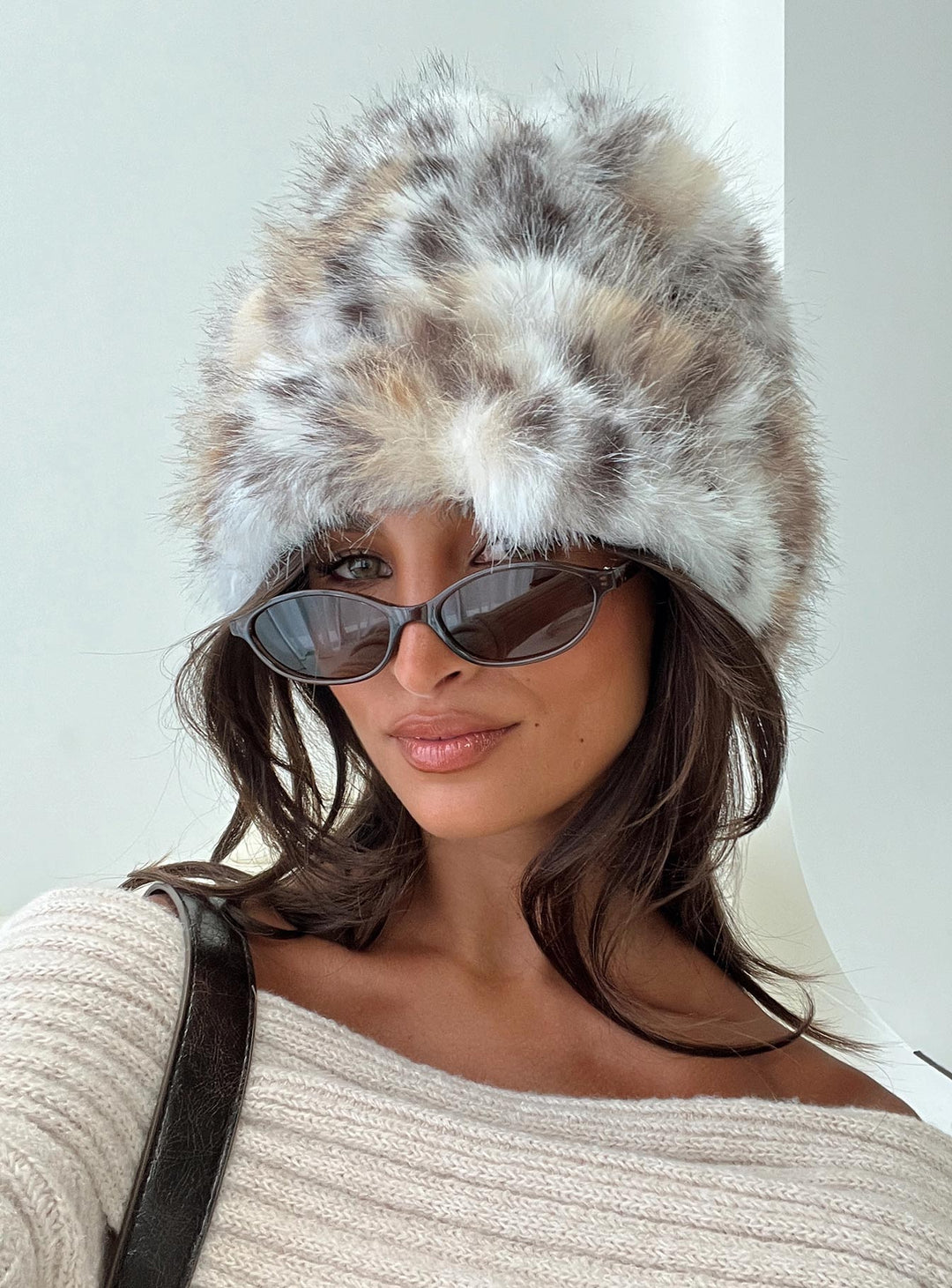 Darcy | Women’s faux fur leopard print fluffy hat