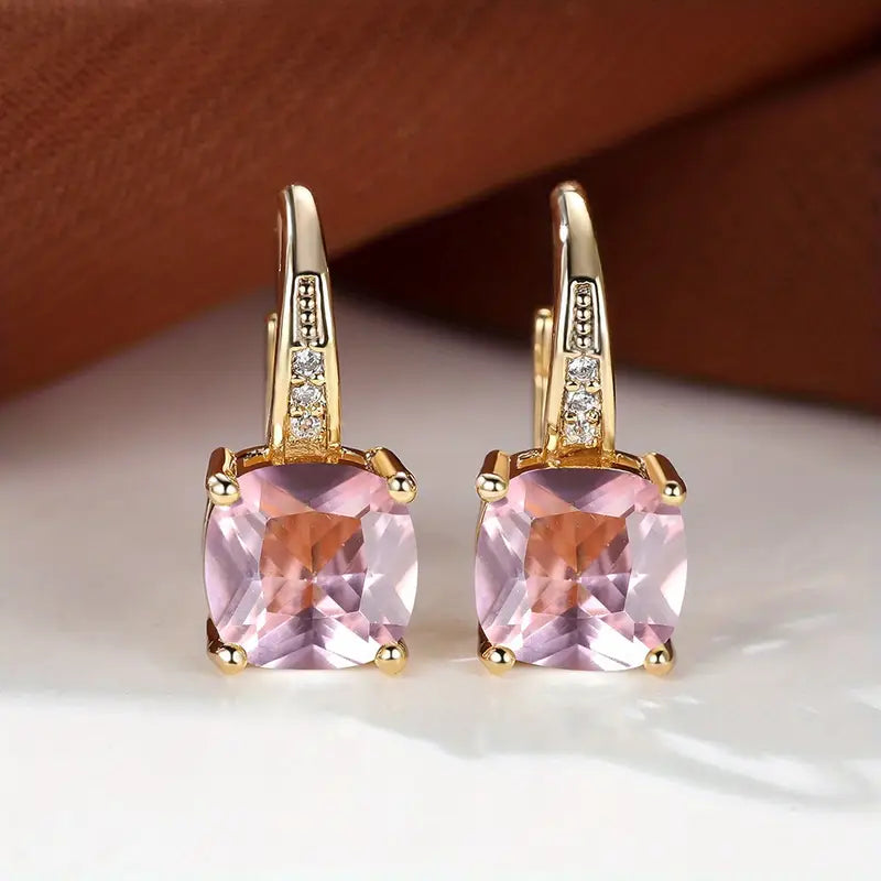 Misty | Women’s drop earrings with gem stone and crystal accents