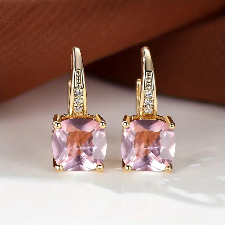 Misty | Women’s drop earrings with gem stone and crystal accents