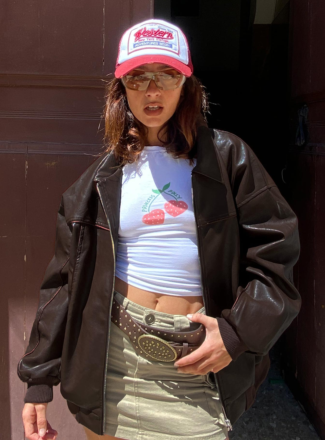 Margie | Women's oversized faux leather bomber jacket