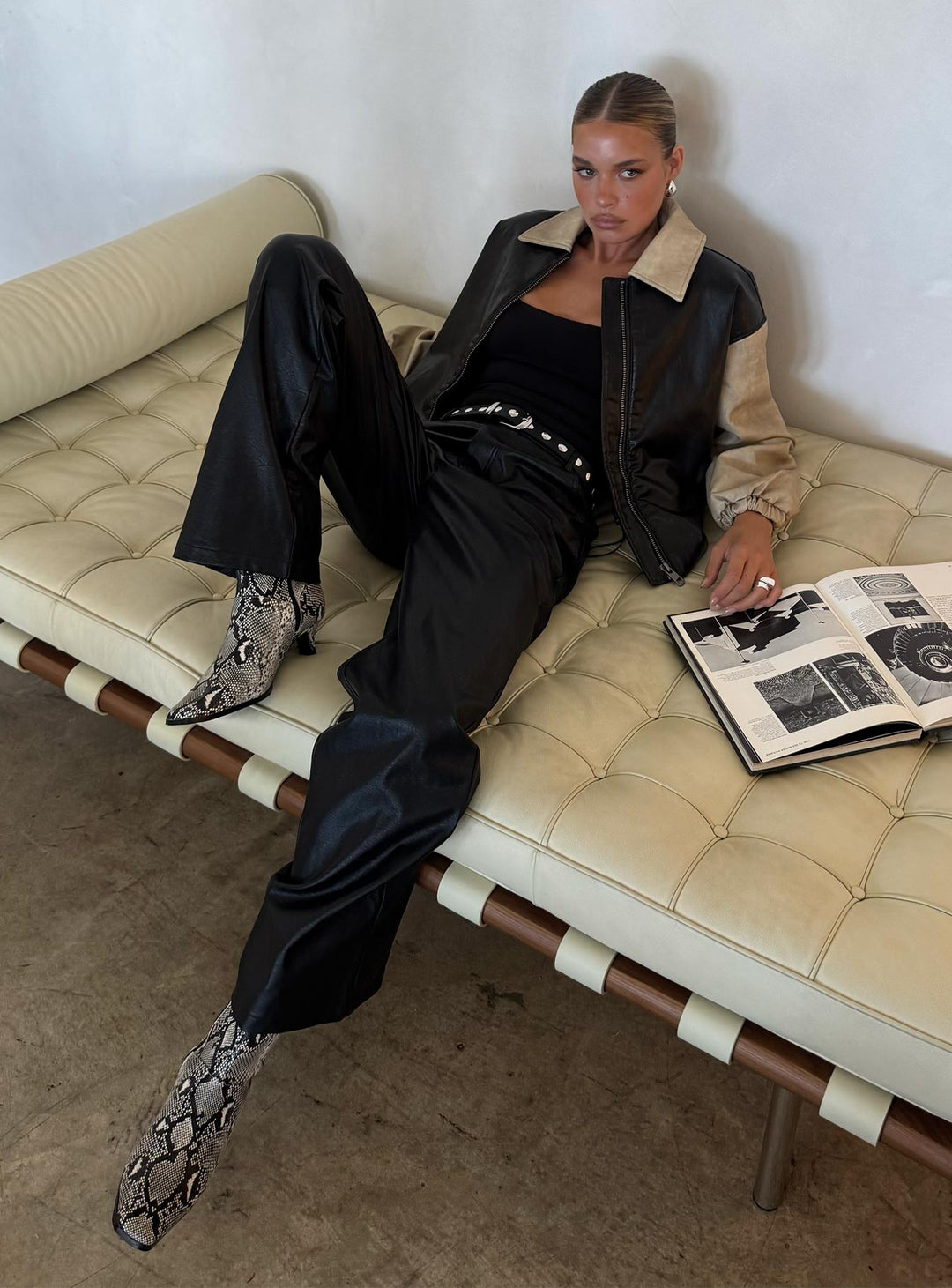 Shane | Women’s two-tone faux leather bomber jacket