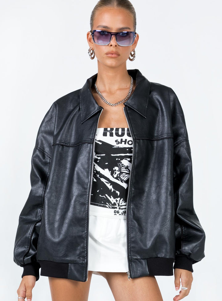 Camilla | Women's oversized faux leather bomber jacket