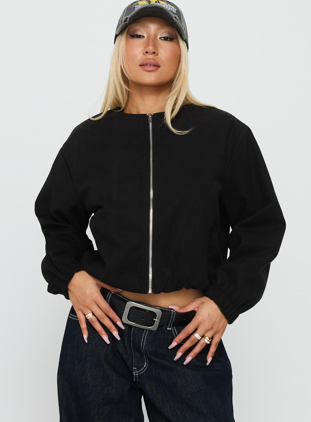 Micah | Women’s suede bomber jacket with zip closure and cuffed sleeves