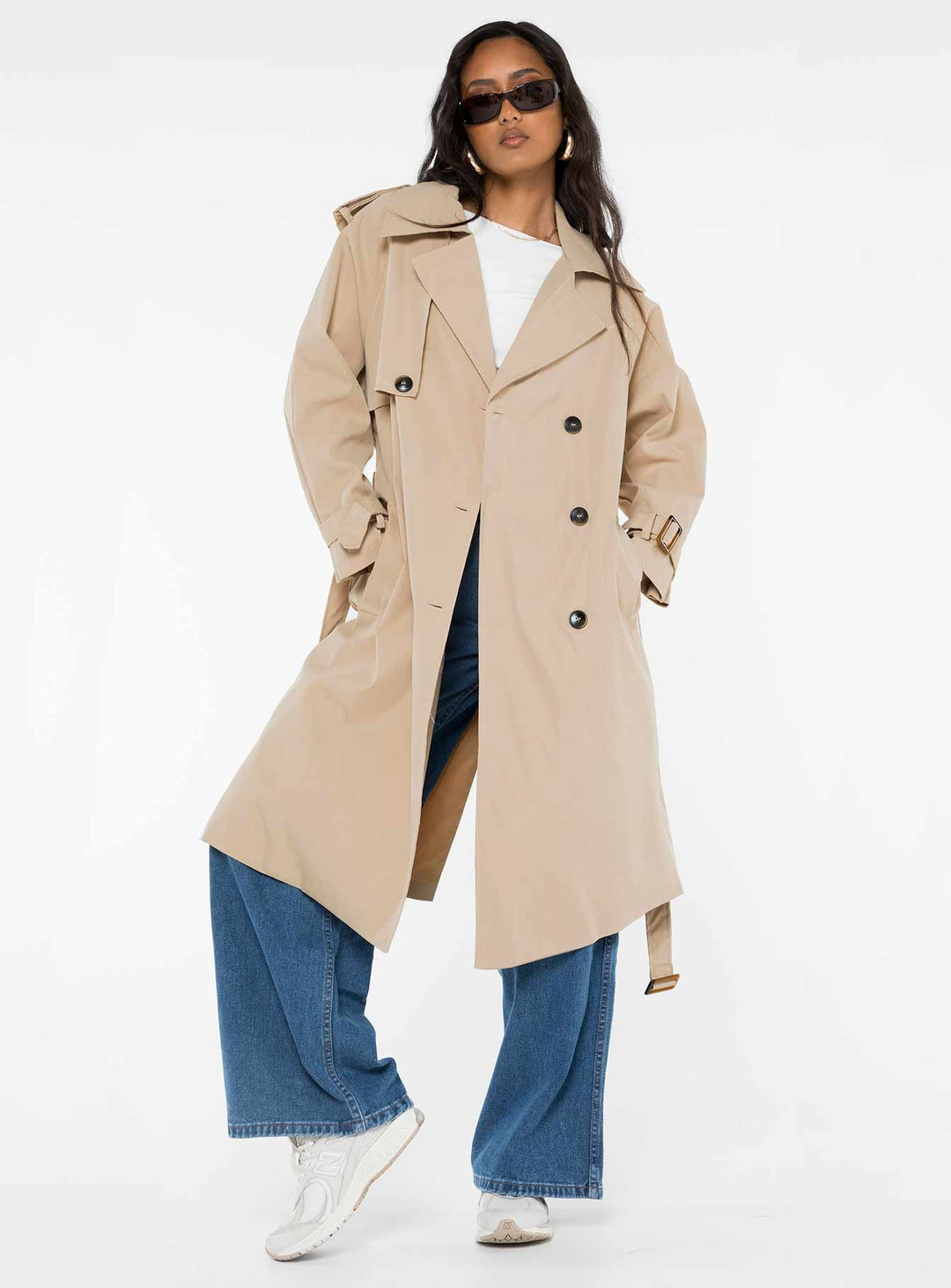 Carla | Women’s belted trench coat with lapel collar
