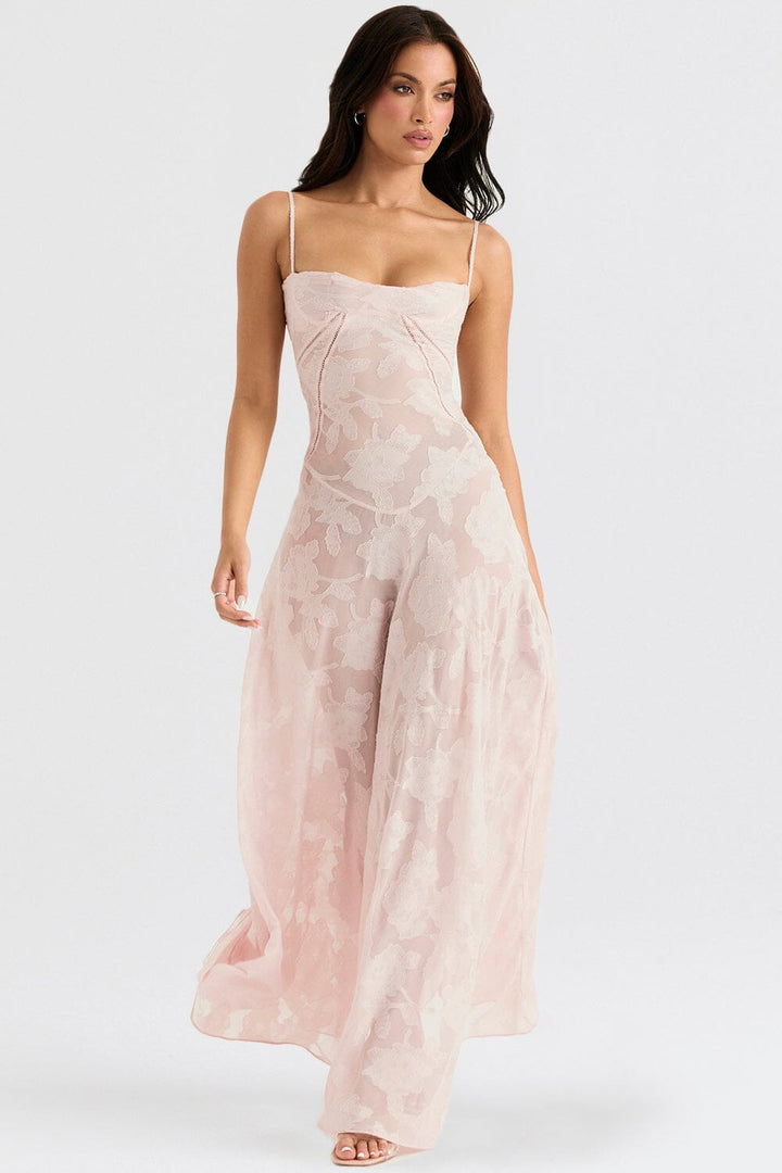 Serena | Elegant evening floral maxi dress