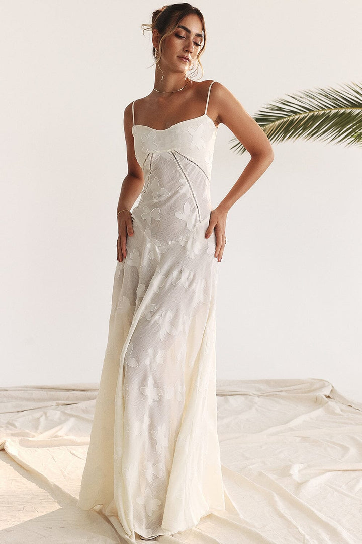Serena | Elegant evening floral maxi dress