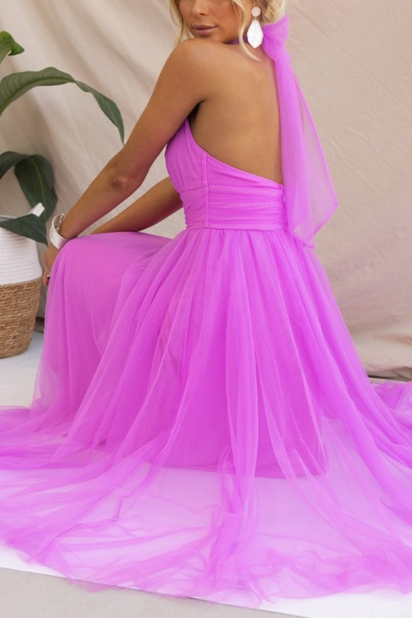Vina | Women’s tulle midi dress with fitted bodice