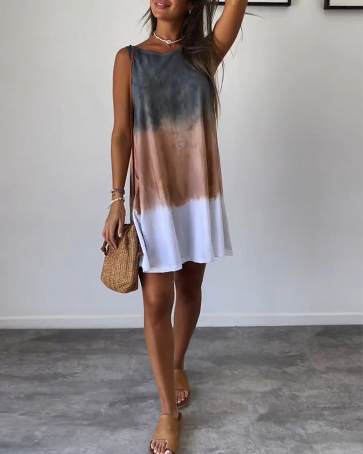 Lainey | Gradient tie-dye print mini dress