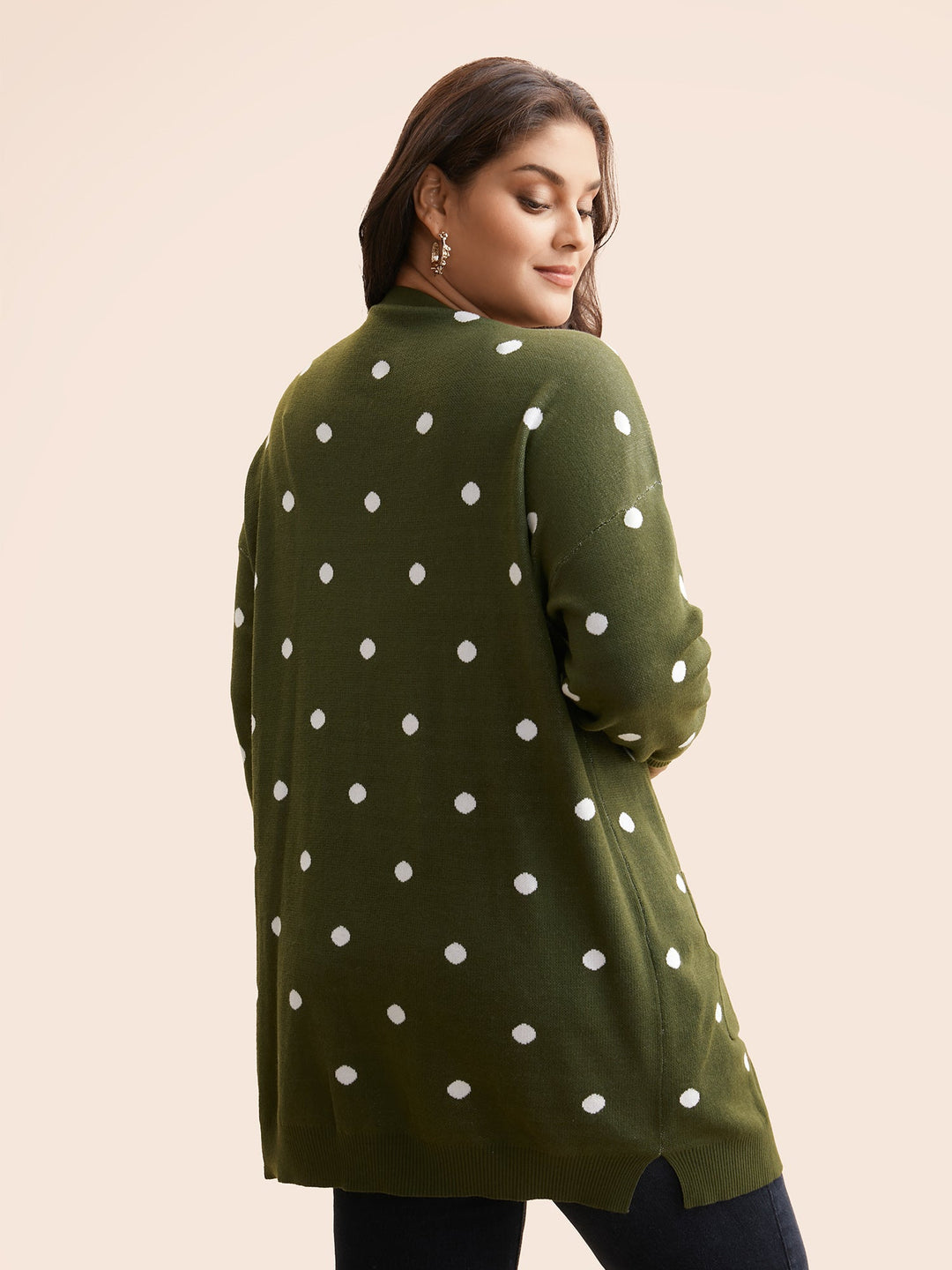 Imogen | Women’s polka dot open-front knit cardigan