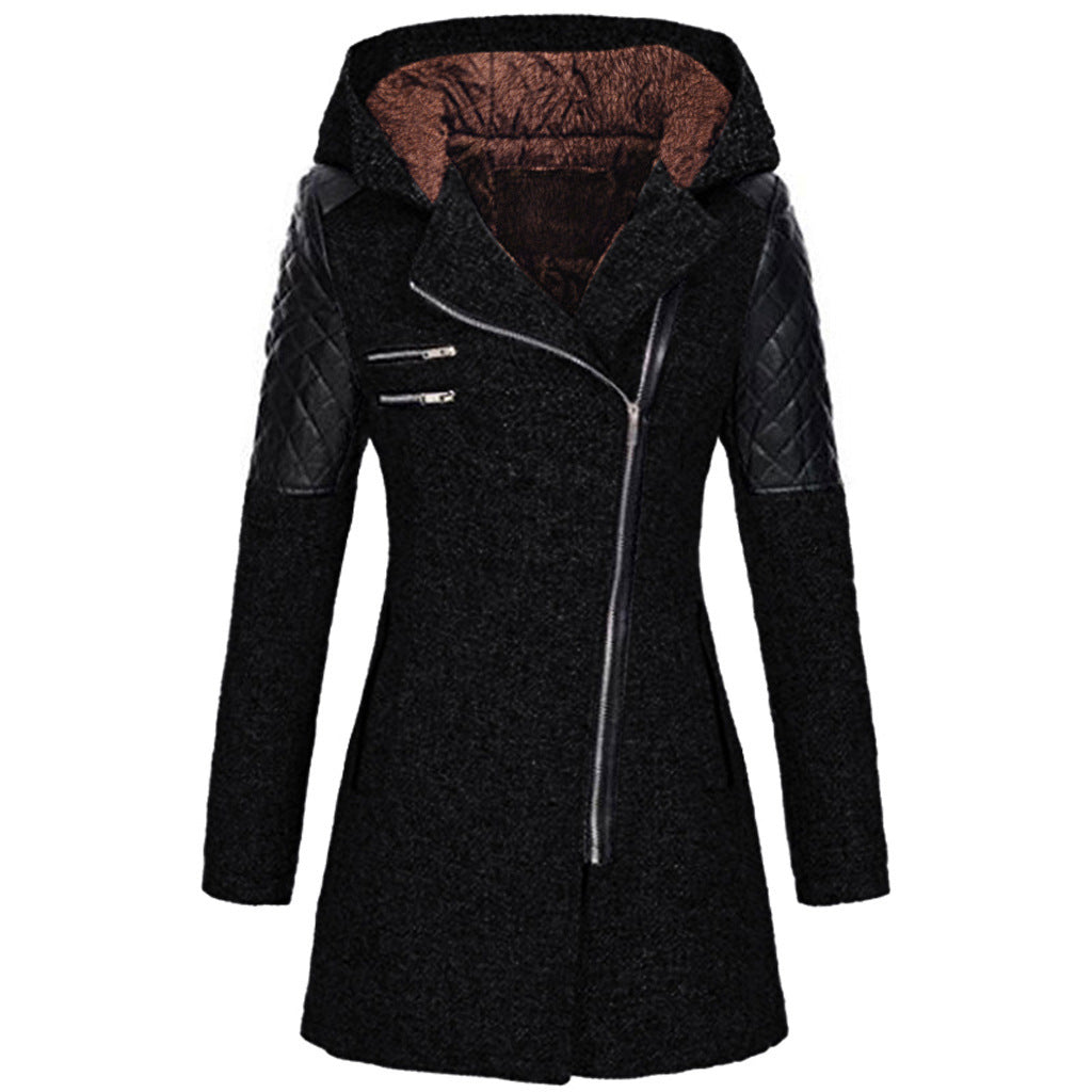 Arely | Women’s tweed & quilted hooded coat