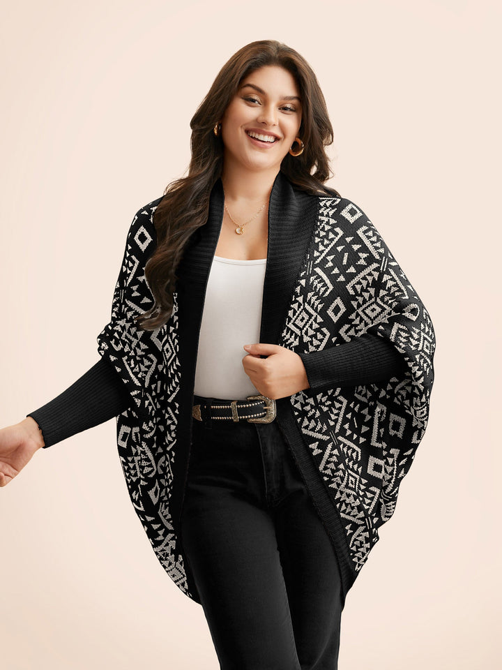 Valerie | Women’s geometric knit shawl cardigan