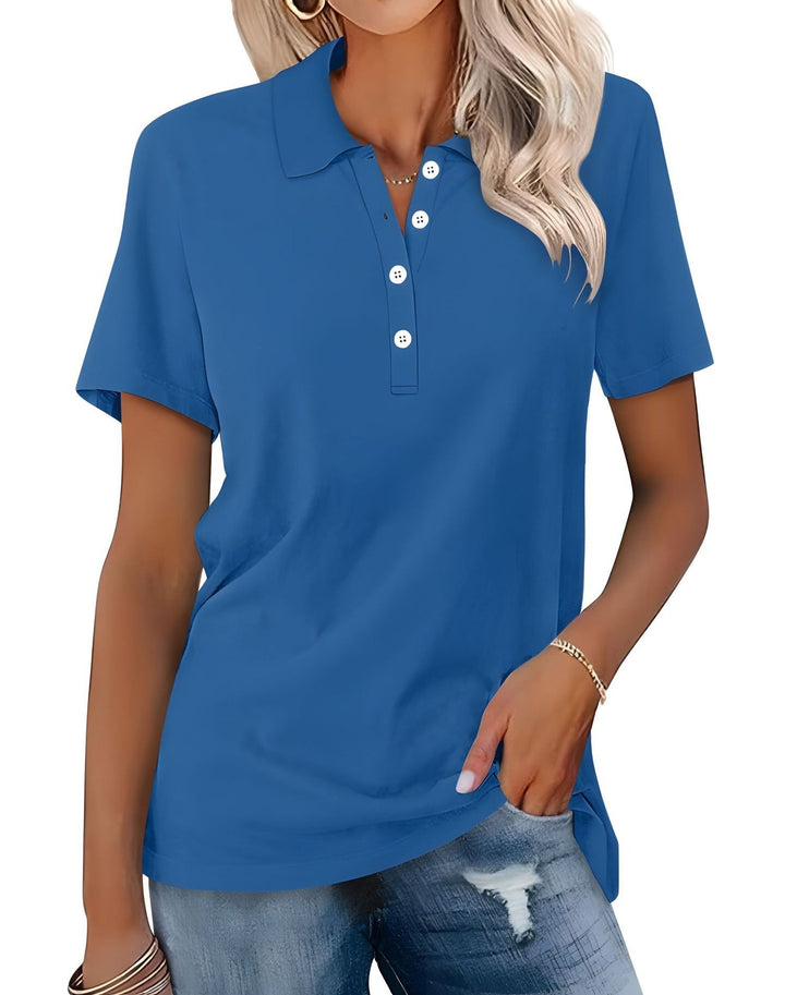 Sanya | Women’s short sleeve polo shirts with button placket