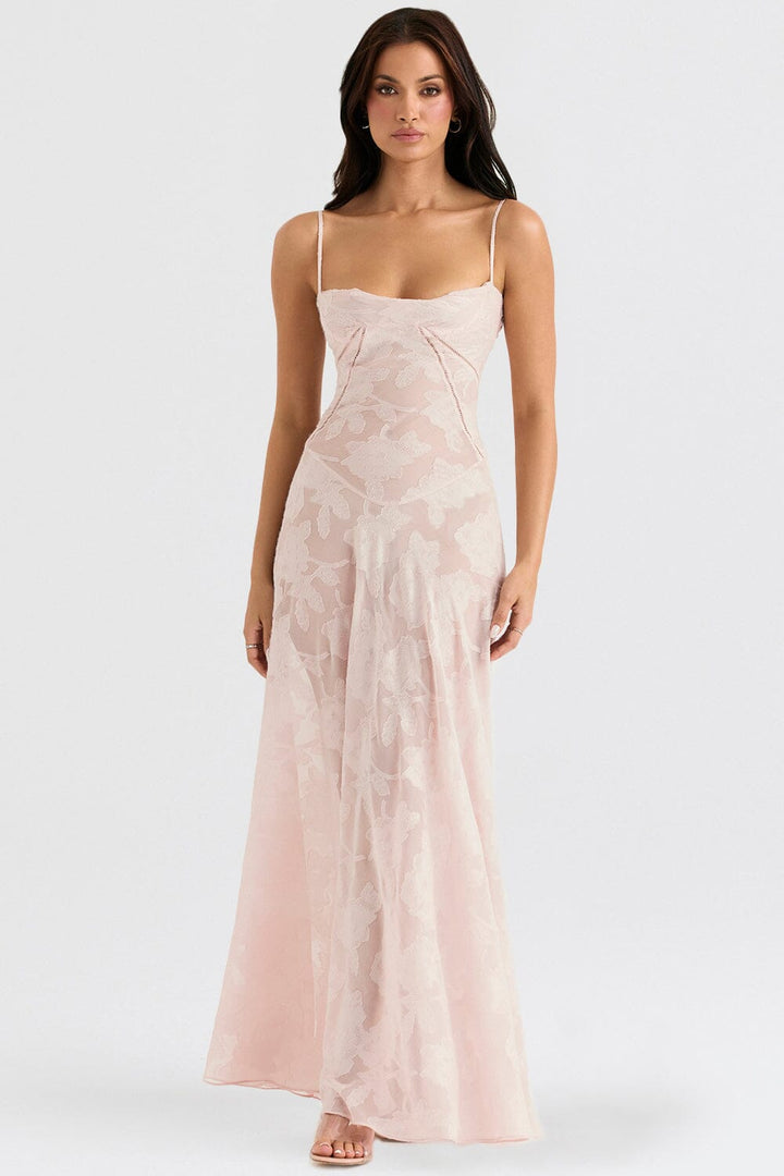 Serena | Elegant evening floral maxi dress