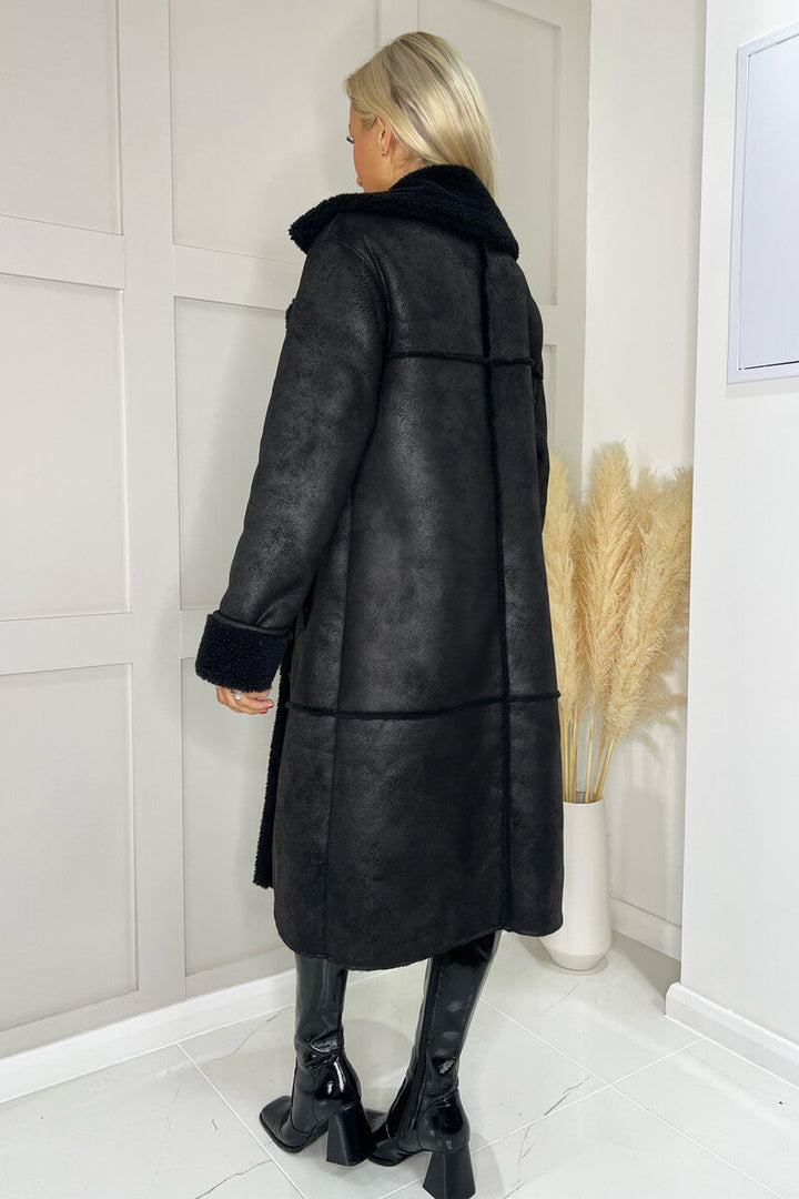 Avani | Women’s longline faux shearling coat