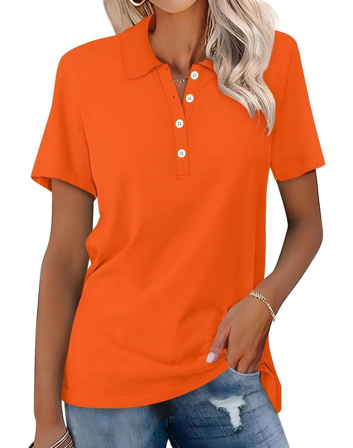 Sanya | Women’s short sleeve polo shirts with button placket