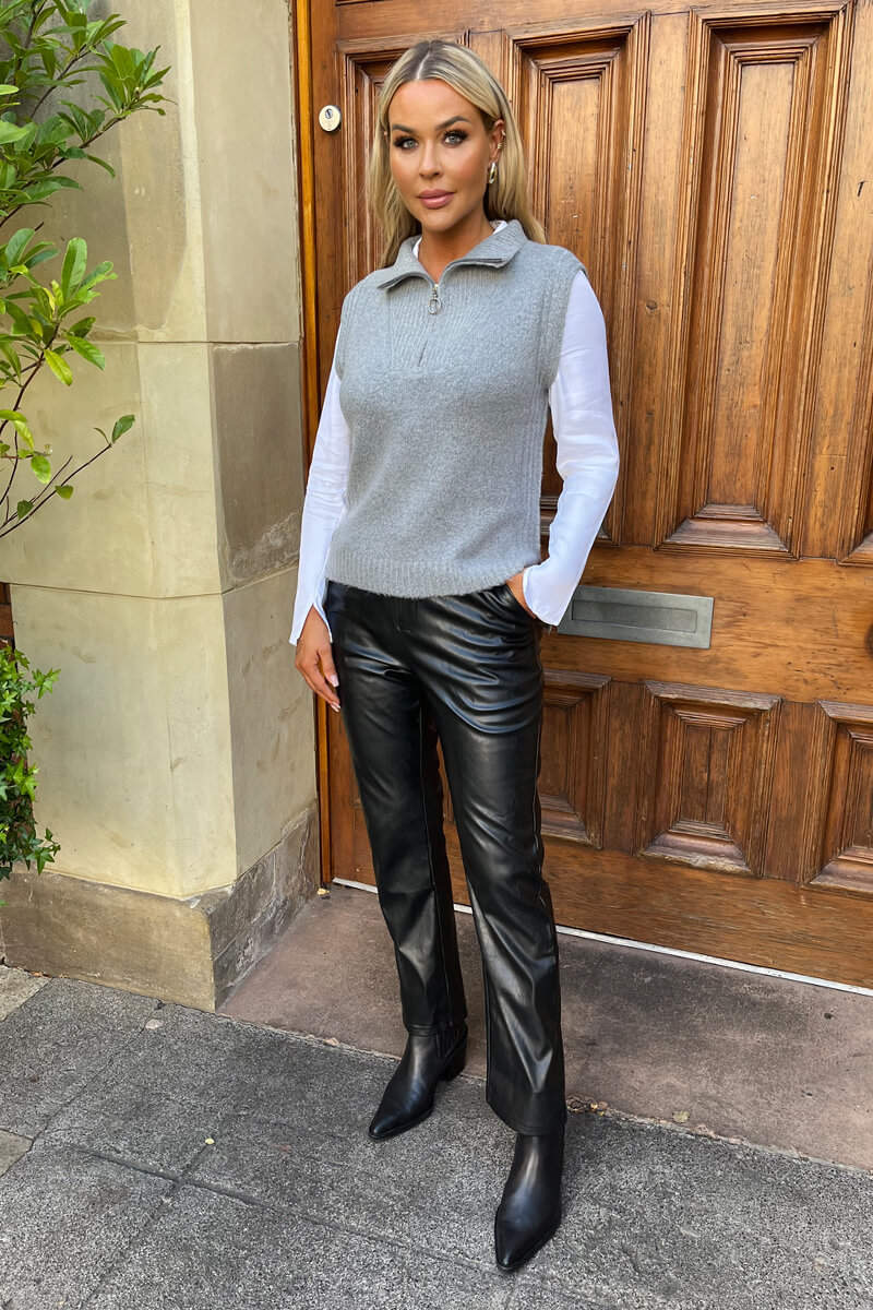 Valentina | Women’s half-zip knit vest with high collar