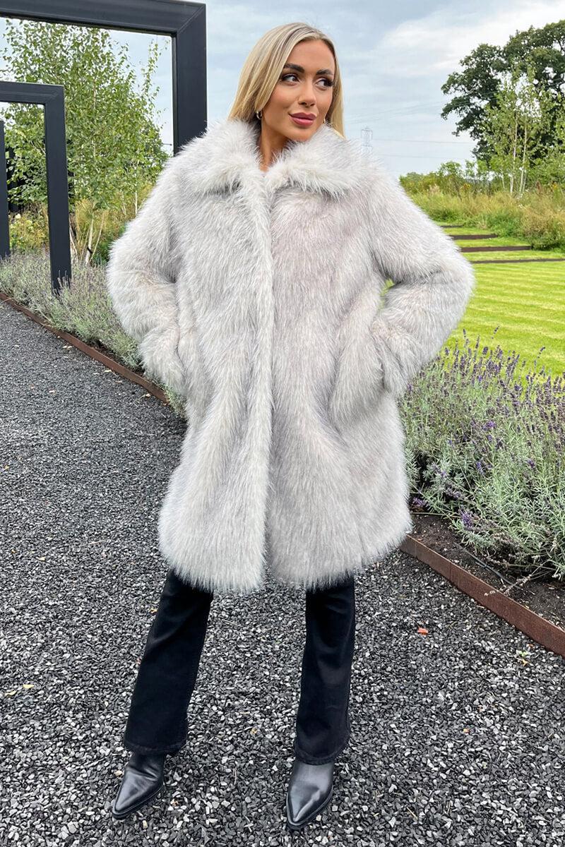 Chana | Women’s tipped faux fur long coat