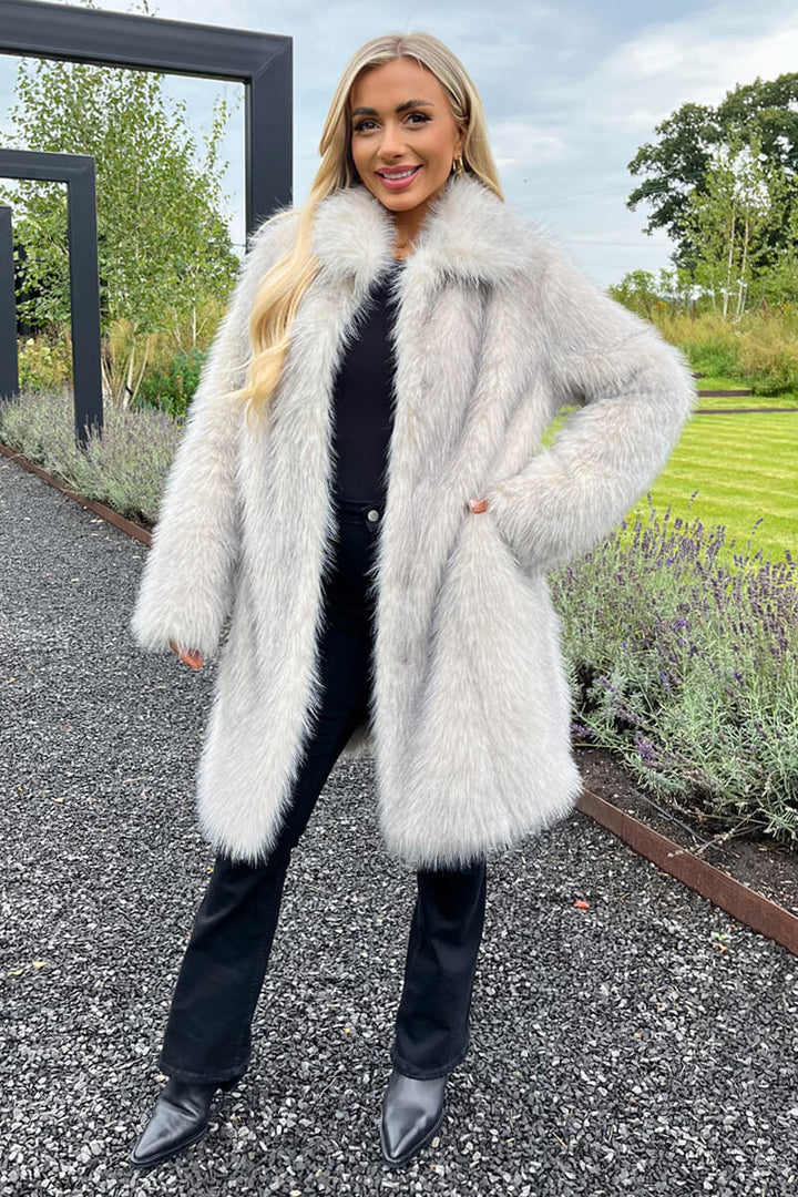 Chana | Women’s tipped faux fur long coat