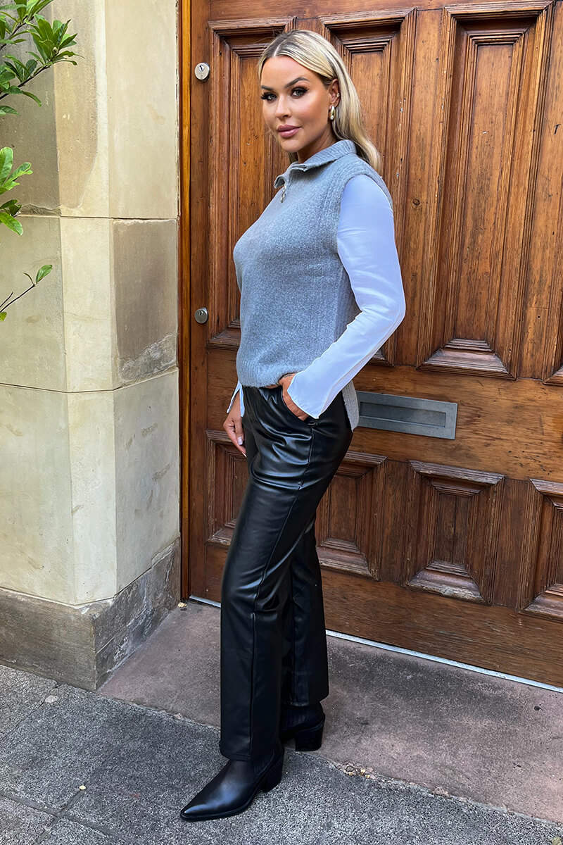 Valentina | Women’s half-zip knit vest with high collar