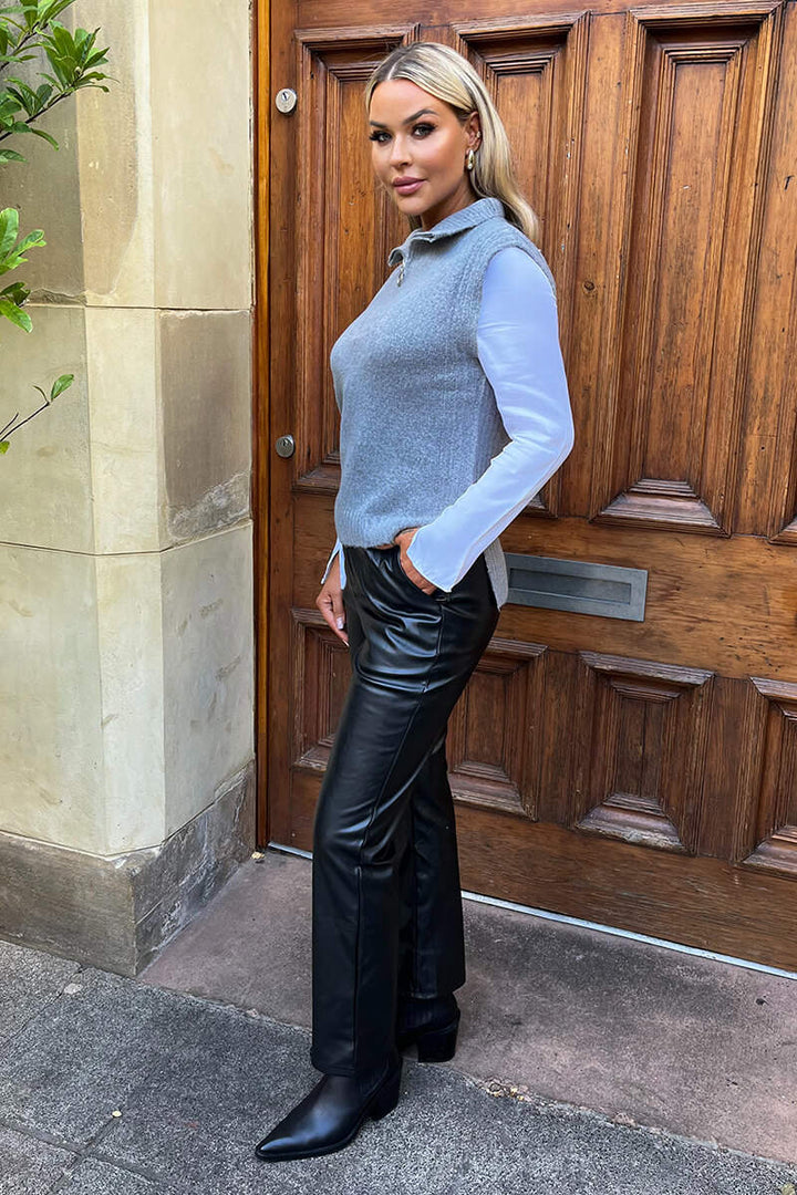 Valentina | Women’s half-zip knit vest with high collar