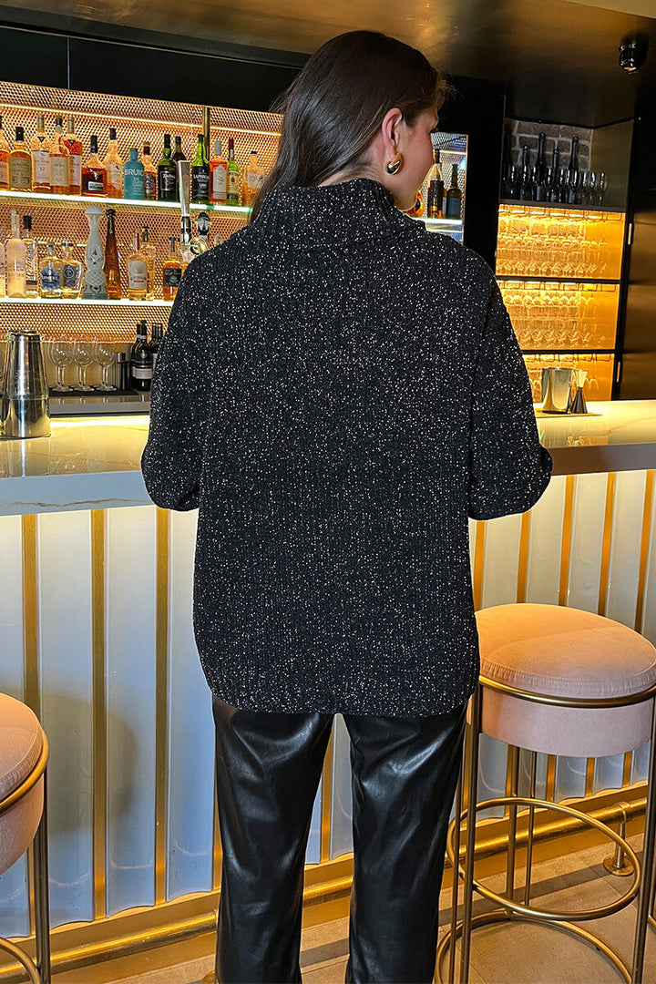Eliana | Women’s speckled knit sweater with mock neck