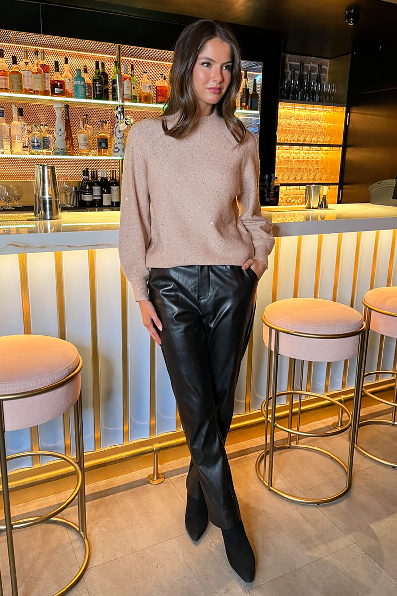 Leilani | Women’s sequin mock neck knit sweater