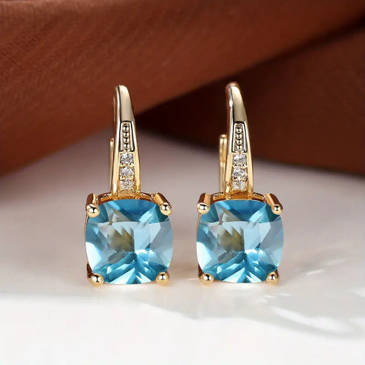 Misty | Women’s drop earrings with gem stone and crystal accents