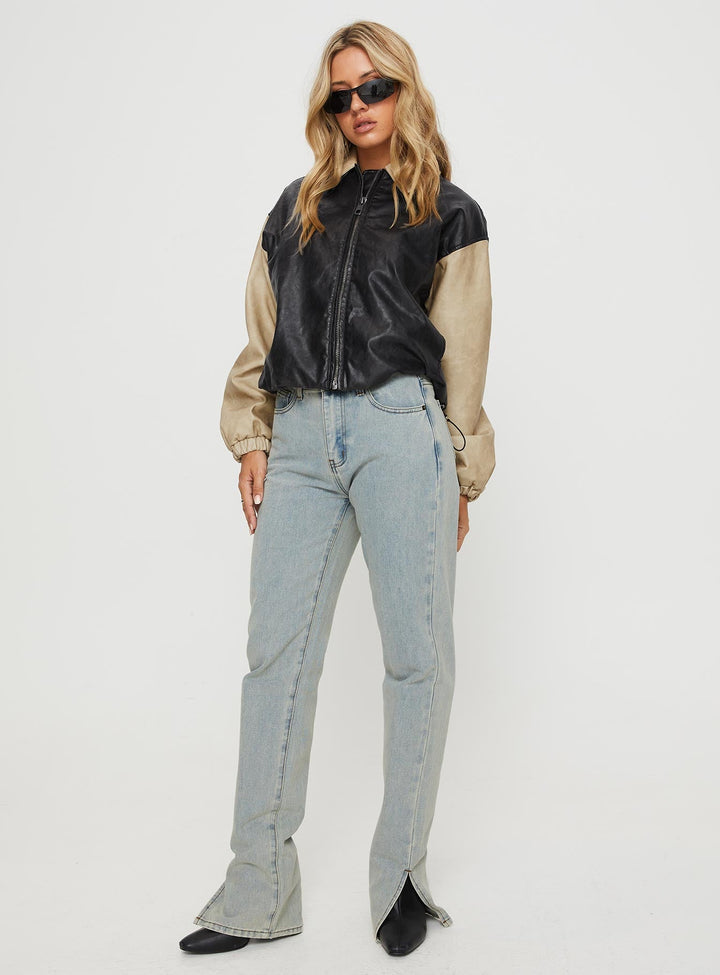 Shane | Women’s two-tone faux leather bomber jacket
