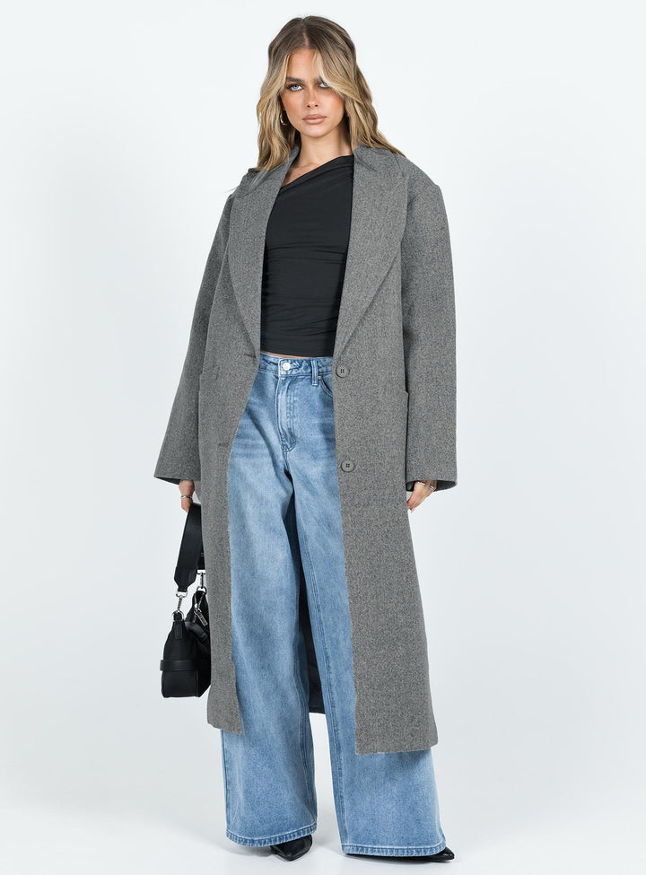 Irene | Women’s long trench coat with lapel collar and front button fastening
