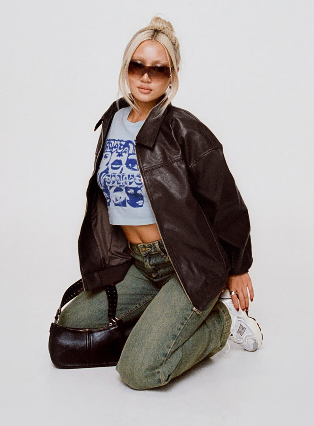 Margie | Women's oversized faux leather bomber jacket