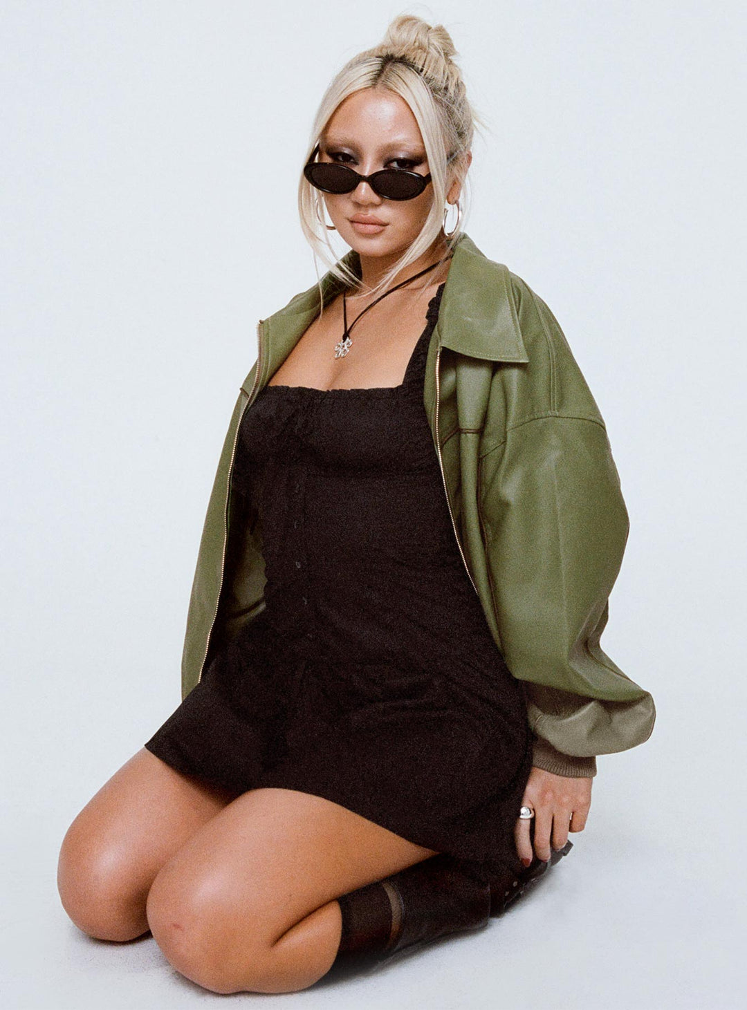 Claritty | Women’s faux leather oversized bomber jacket