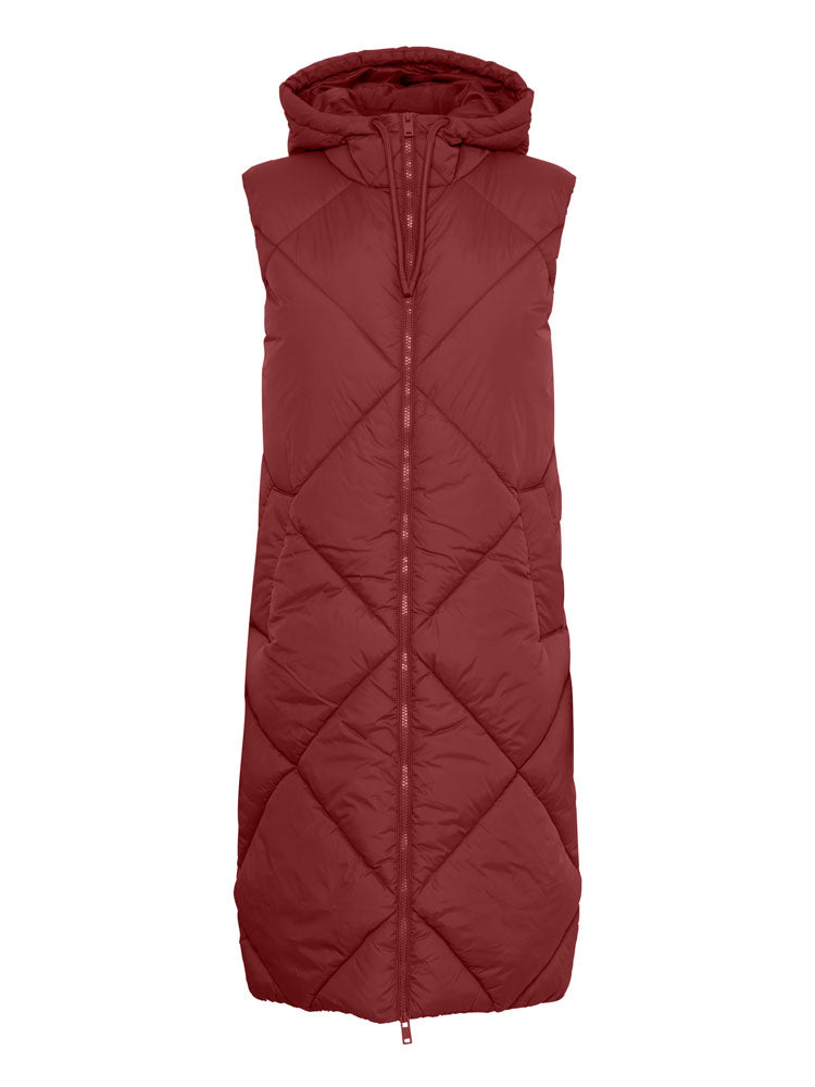 Adalynn | Women’s long quilted puffer vest with hood