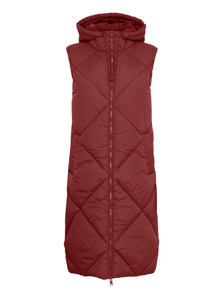 Adalynn | Women’s long quilted puffer vest with hood