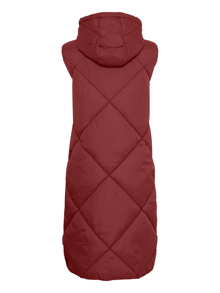 Adalynn | Women’s long quilted puffer vest with hood