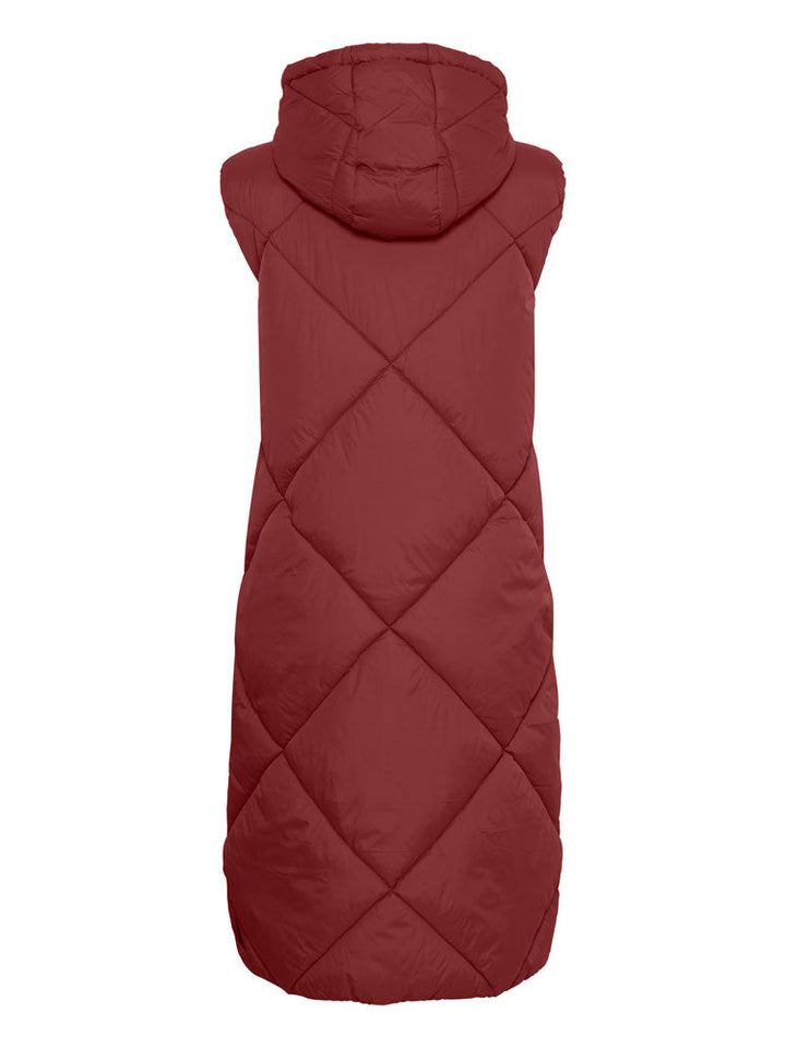 Adalynn | Women’s long quilted puffer vest with hood