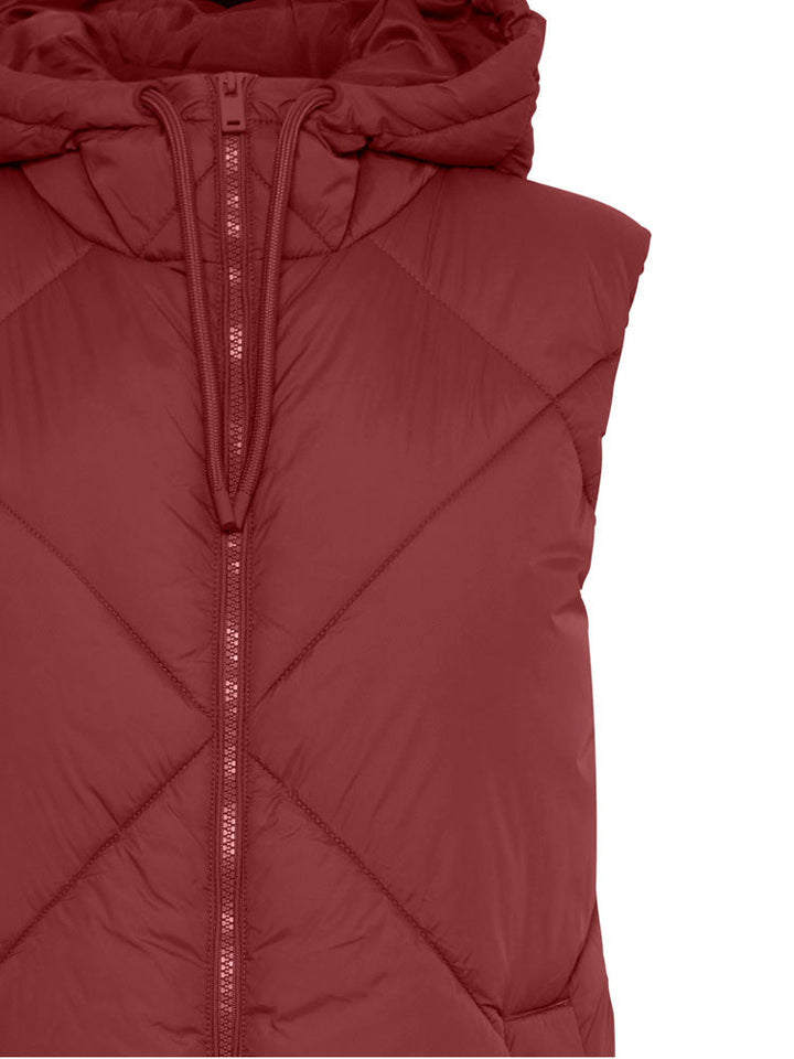 Adalynn | Women’s long quilted puffer vest with hood