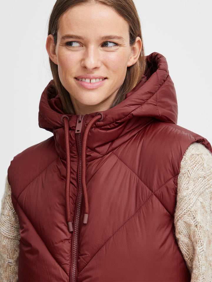 Adalynn | Women’s long quilted puffer vest with hood
