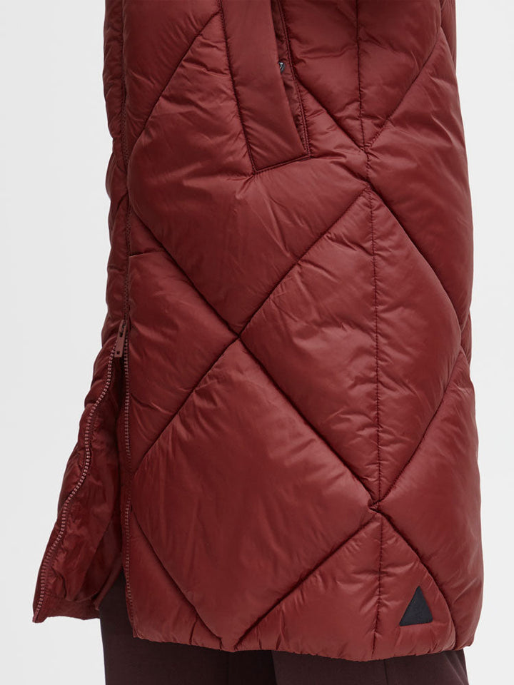 Adalynn | Women’s long quilted puffer vest with hood