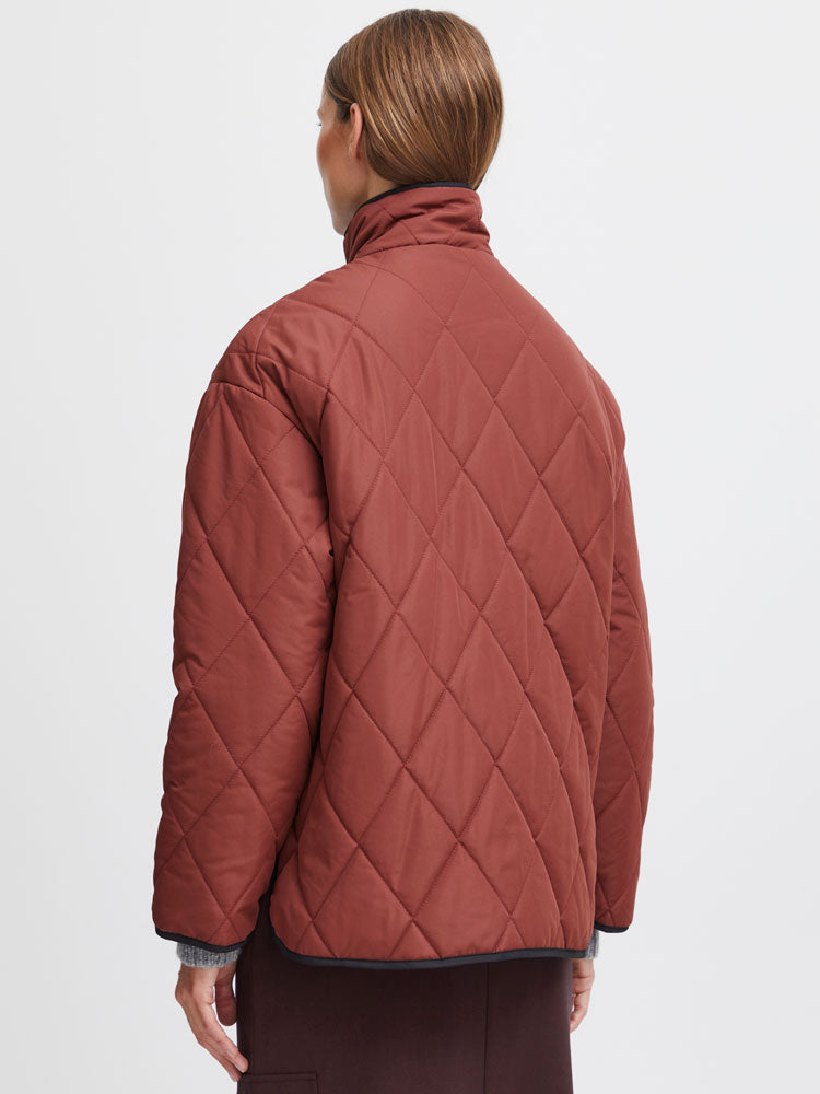 Nevaeh | Women’s diamond quilted jacket with contrast trim