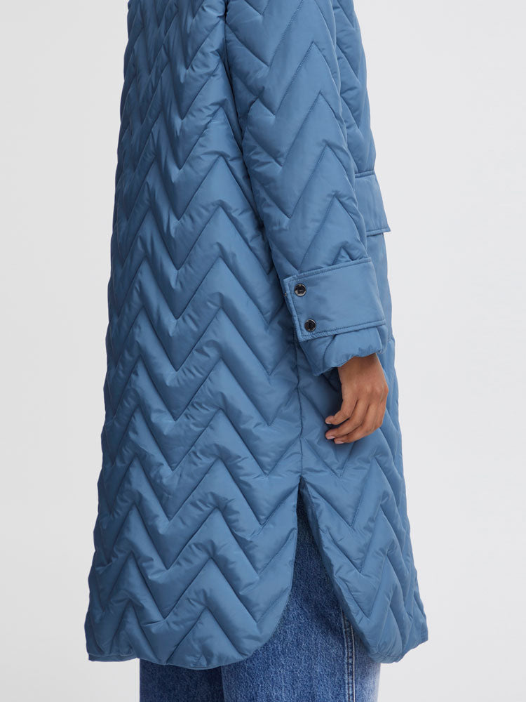 Elliana | Women’s long quilted chevron puffer coat