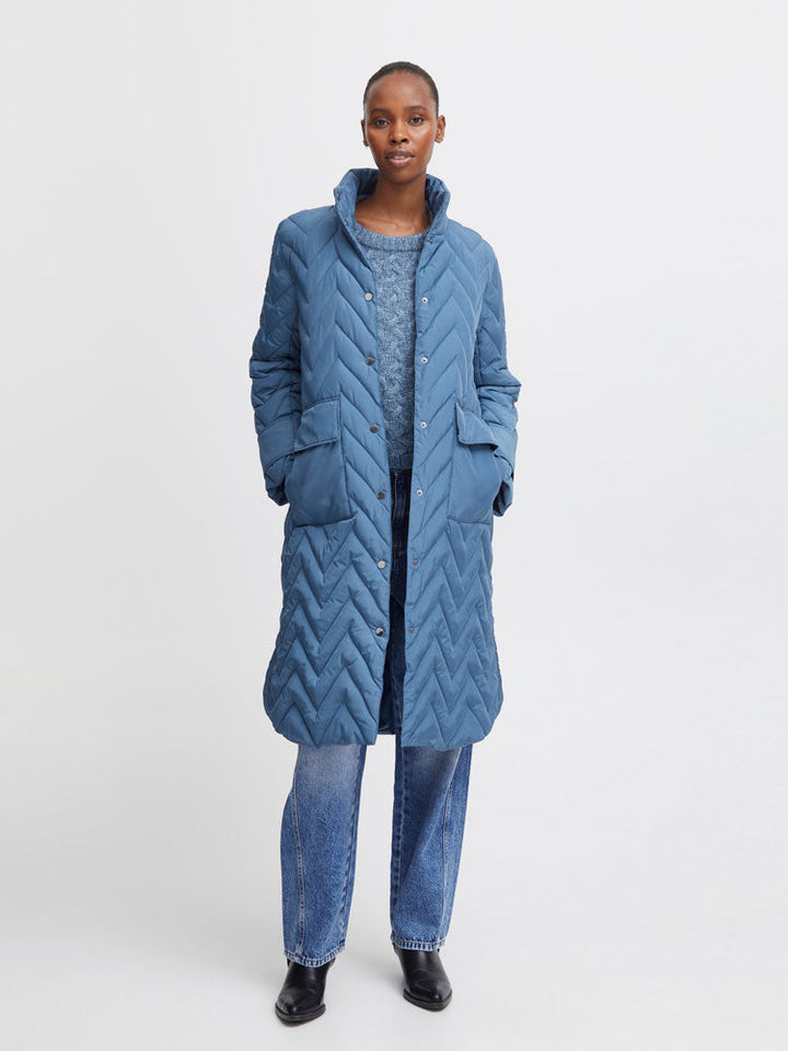 Elliana | Women’s long quilted chevron puffer coat