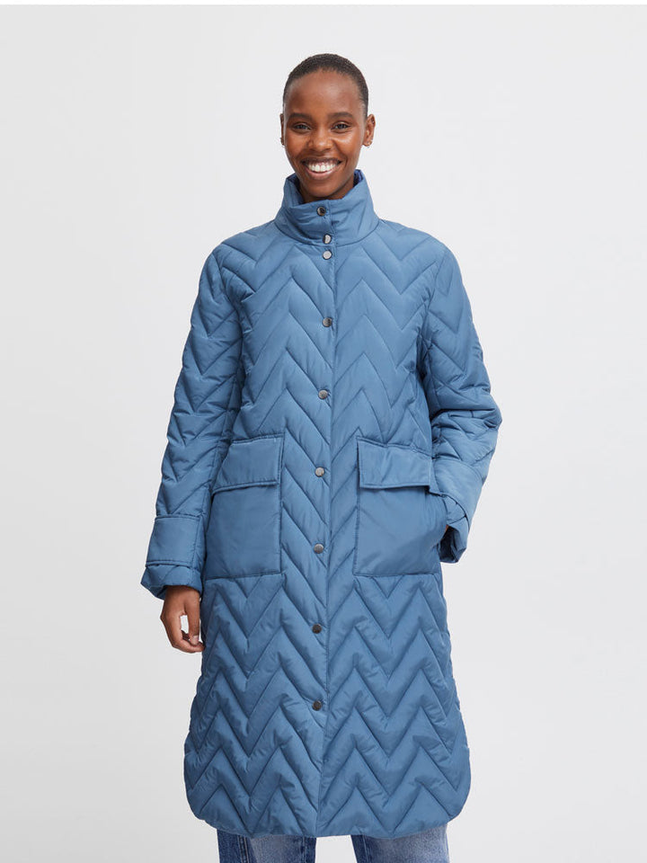 Elliana | Women’s long quilted chevron puffer coat