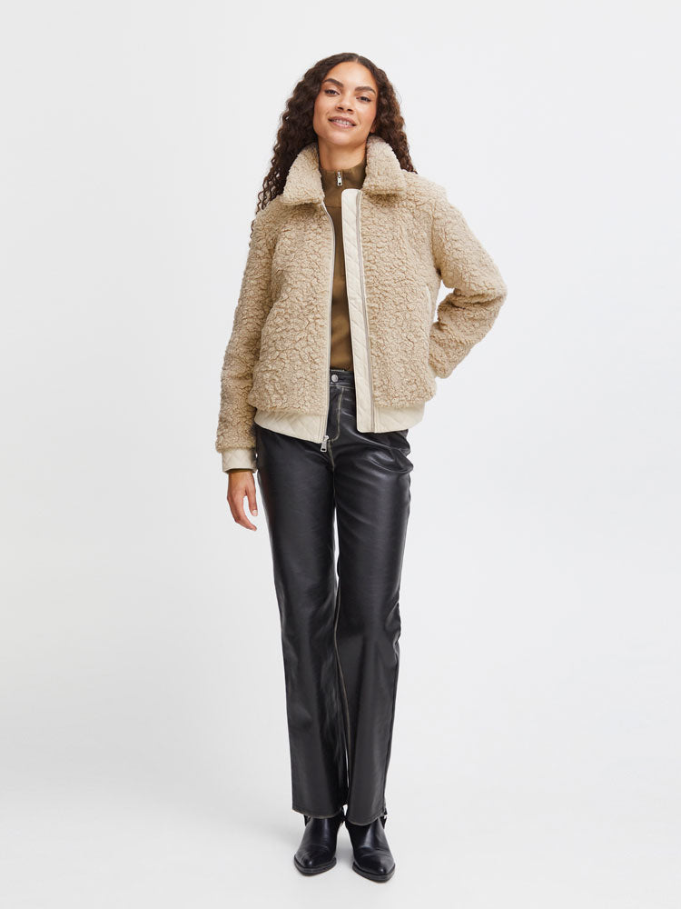 Alpha | Women’s faux shearling zip bomber jacket