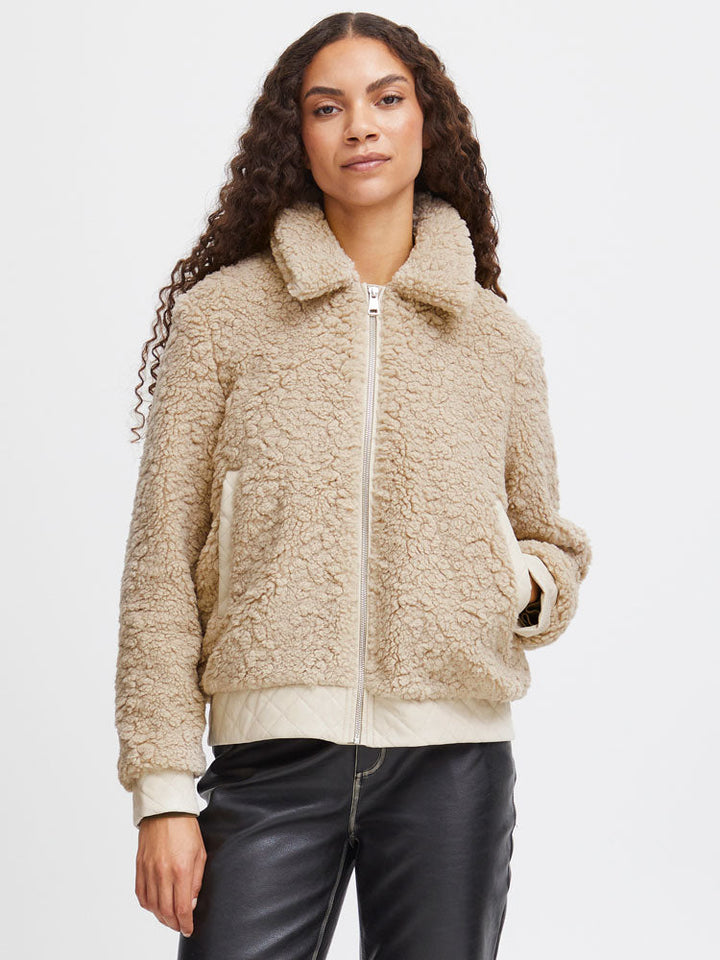 Alpha | Women’s faux shearling zip bomber jacket