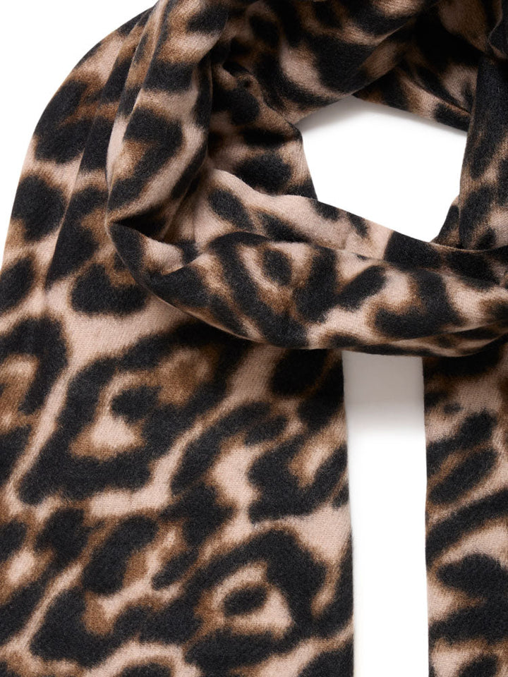 Molly | Women’s leopard print fringe scarf