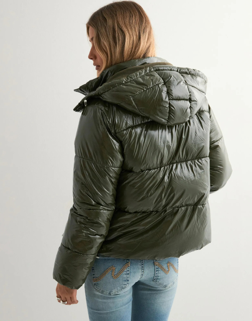 Ava | Women’s glossy hooded puffer jacket