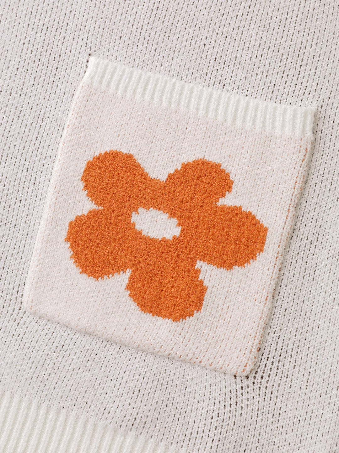 Amira | Women’s floral knit button-up cardigan with patch pockets