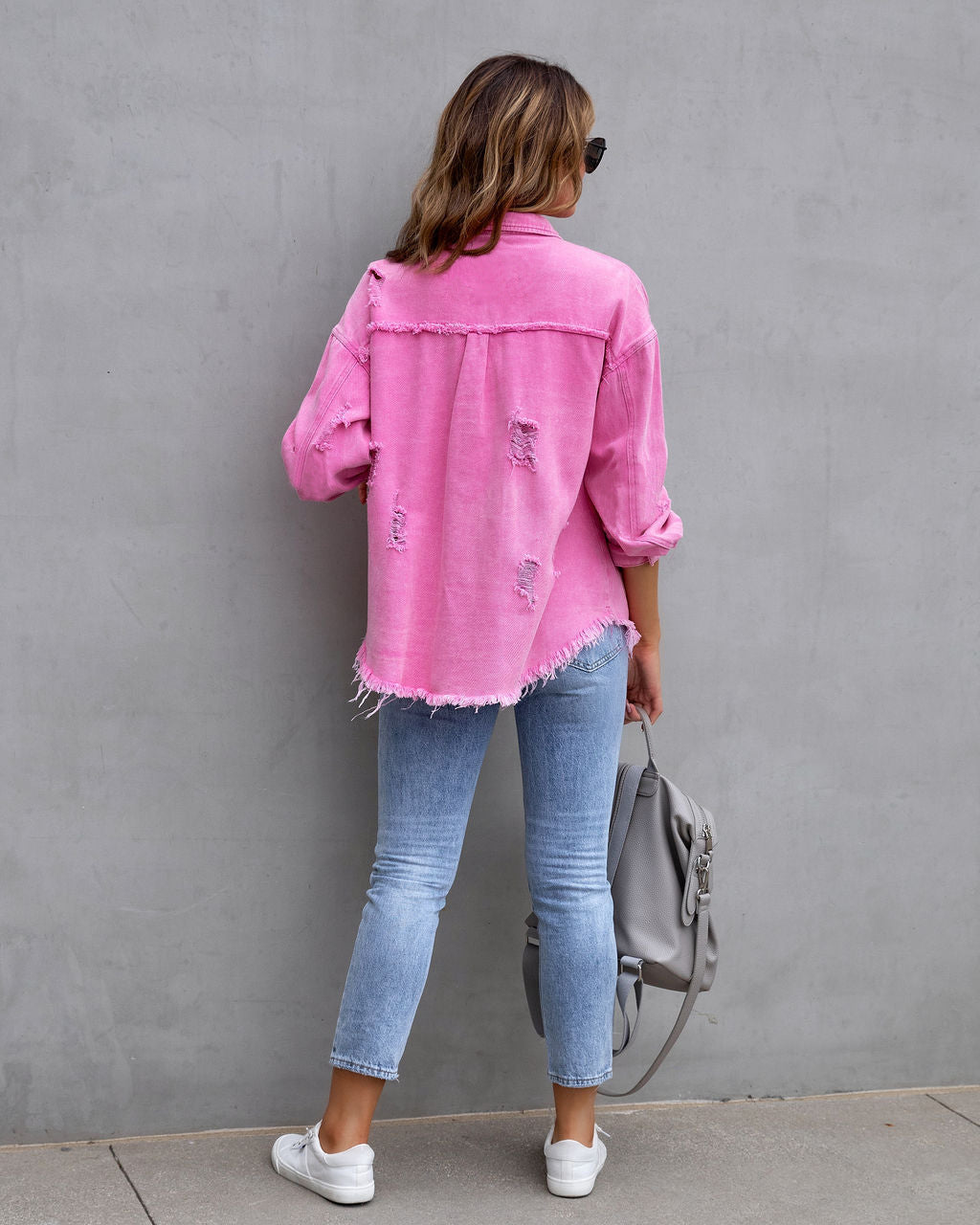 Nica | Women’s oversized denim jacket with distressed details and modern cut