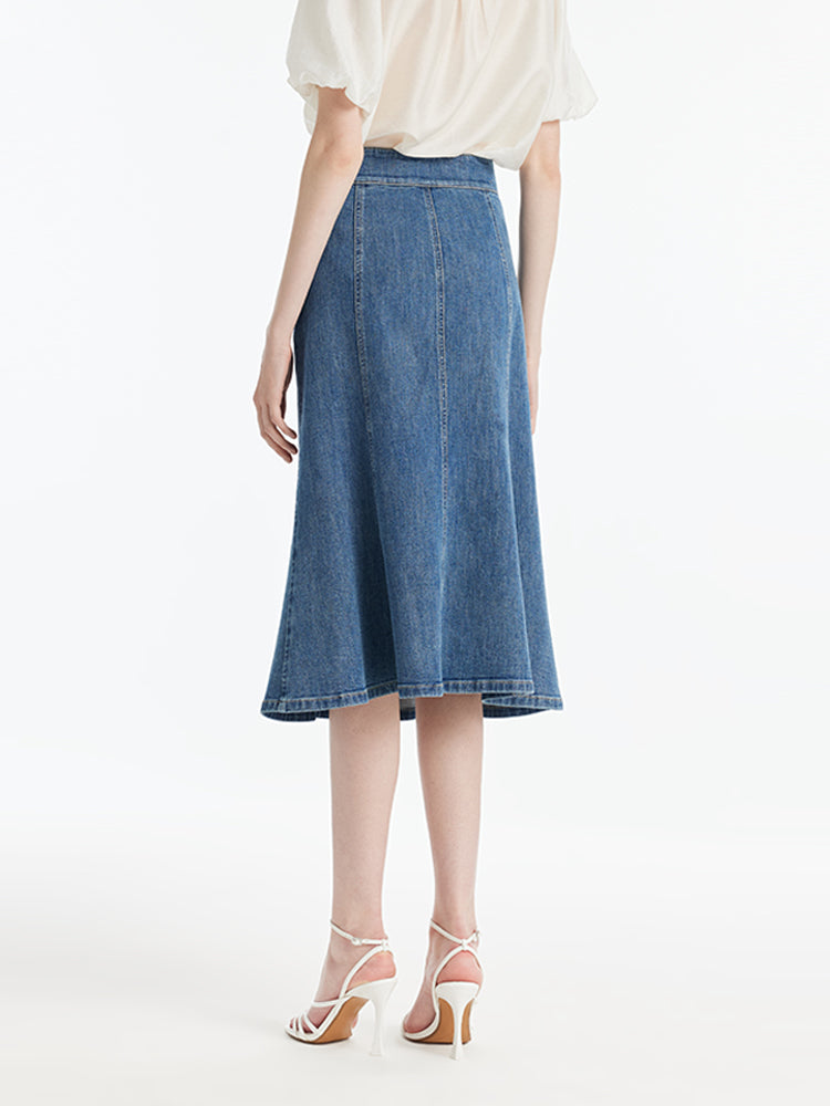 Paloma | Women’s high-waisted denim mermaid skirt